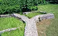 Restauriertes Fundament des Südostturmes