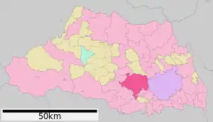 Lage Kawagoes in der Präfektur