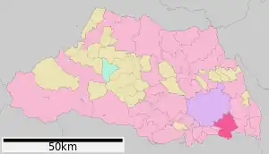 Lage Kawaguchis in der Präfektur
