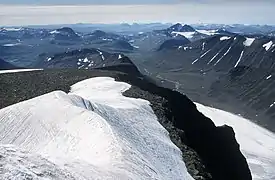 Blick vom Kebnekaise (2097 m), über die Gebirge Lapplands