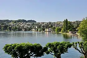Kempraten, Ansicht vom Schloss Rapperswil über den Zürichsee