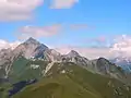 Kendelspitze, Weißer Knopf und Blauspitze (rechts) von Süden