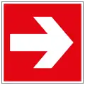 Richtungsanzeige (zusätzlich zu den obenstehenden Zeichen zu verwenden)