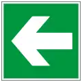 Richtungsanzeige (zusätzlich zu den folgenden Rettungszeichen verwenden)