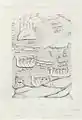 Relief Fassade n Palast Sargon II – Zeichnung Flandin