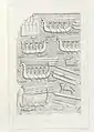 Relief Fassade n Palast Sargon II – Zeichnung Flandin