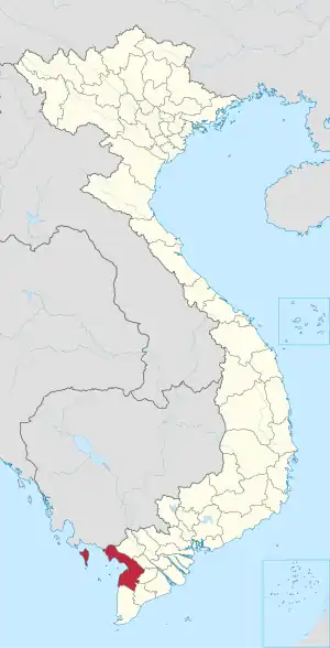 Karte von Vietnam mit der Provinz Kiên Giang hervorgehoben