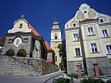 Kirche Sankt Andreas und katholisches Pfarrhaus