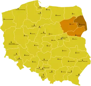 Karte der Kirchenprovinz Białystok