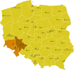 Karte der Kirchenprovinz Breslau