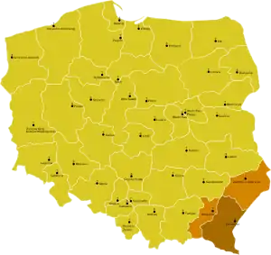 Karte der Kirchenprovinz Przemyśl