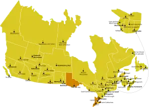 Karte der Kirchenprovinz Toronto