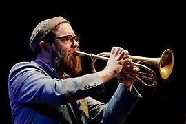 Kirk Knuffke (bei der Aufnahme am 2. Juni 2016 im Bimhuis)