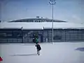 Flughafengebäude im Winter