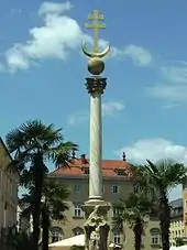 Pestsäule mit Bezug zum Türkenkrieg in Klagenfurt (Alter Platz) (um 1700)