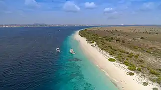 Luftbild der Strände von Klein Bonaire