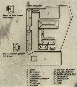 Rekonstruktionsplan des Klosters Gottesthal