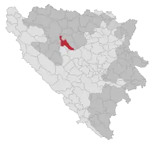 Lage der Gemeinde Kneževo in Bosnien und Herzegowina (anklickbare Karte)