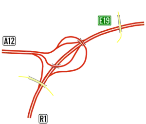 Übersichtskarte Autobahndreieck Antwerpen-Nord