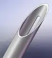 Knopflochkanüle, halbscharf mit abgerundeter Spitze