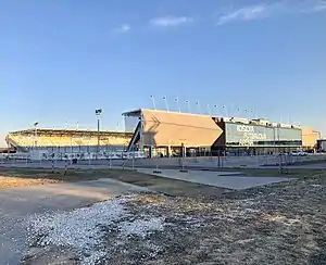 Die Košická futbalová aréna im März 2022