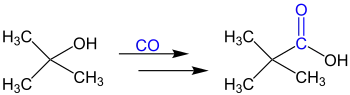 Alternatives Reaktionsschema der Koch-Reaktion ausgehend vom tert-Butanol