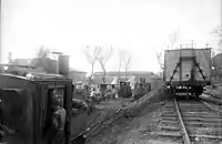 Drei Lokomotiven am Bahnhof Axioupoli (Goumentja)