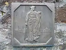 Plakette vom König-Adolf-Platz in Idstein/Taunus (nach dem Zweiten Weltkrieg)