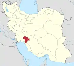 Lage der Provinz Kohgiluye und Boyer Ahmad im Iran