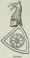 Wappen Kolman von Endingen, gerandet mit sechsspeichigem Rad