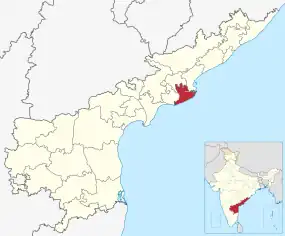 Positionskarte des Distrikts Dr. B. R. Ambedkar Konaseema