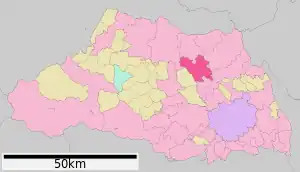 Lage Kōnosus in der Präfektur