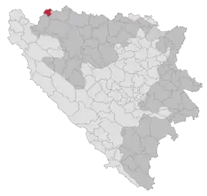 Lage der Gemeinde Kostajnica (Doboj) in Bosnien und Herzegowina (anklickbare Karte)