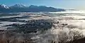 Kranj und die Steiner Alpen im Hintergrund