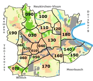 Stadtteile in Krefeld