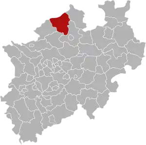 Lage des ehemaligen Kreises Steinfurt am 31. Dezember 1974