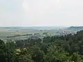 Weiter Blick vom Zeltlager Landenhausen aus in das Fuldaer Land hinein bis hin zu den Höhen der Rhön