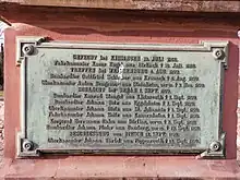 Namen und Orte auf einer Bronzetafel