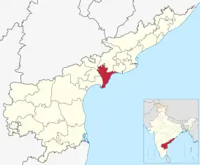 Positionskarte des Distrikts Krishna