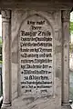 Grabinschrift auf dem Friedhof in Kronach