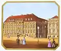 Das Kronprinzenpalais (Berlin) auf einem Porzellanteller nach einem Gemälde von Freydanck, 1838