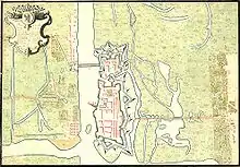 Historischer Plan der Stadt Küstrin und ihrer Festungsanlagen, 1728