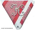 Band der Tapferkeitsmedaille mit „K“-Auflage für Verleihung der Silbernen Tapferkeitsmedaille I. Klasse an Offiziere