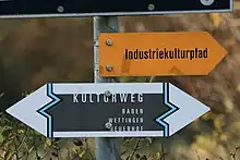 Schild des Kulturwegs