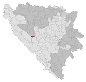 Lage der Gemeinde Kupres (RS) in Bosnien und Herzegowina (anklickbare Karte)