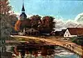 Schmiede und Dorfkirche in Lübbersdorf (1927)