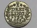Lübecker Dreiling von 1752, Wertseite