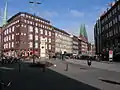 Klingenberg (vor 2012)-Blick nach Norden in die Sandstraße (links das ehemalige Warenhaus des Konsumvereins)