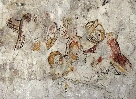 Romanische Malereien zum LazerusgleichnisSeele verlässt den Körper