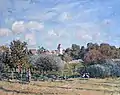 Alfred Sisley: Uhrenturm von Noisy-le-Roi, Herbst, 1874